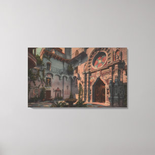 Riverside, CA - View of Mission Inn Courtyard Canvas Print