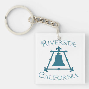 Riverside, California Fleur Design Keychain
