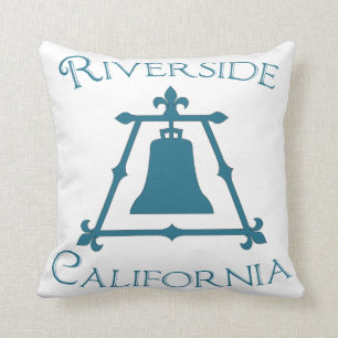 Riverside, California Raincross Fleur Design Throw Pillow