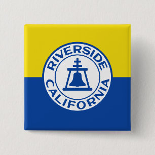 Riverside, California, United States flag 2 Inch Square Button
