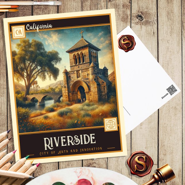 Riverside, Californie | Carte postale Vintage (Créateur téléchargé)