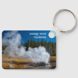 Riverside Geyser Eruption Yellowstone Keychain