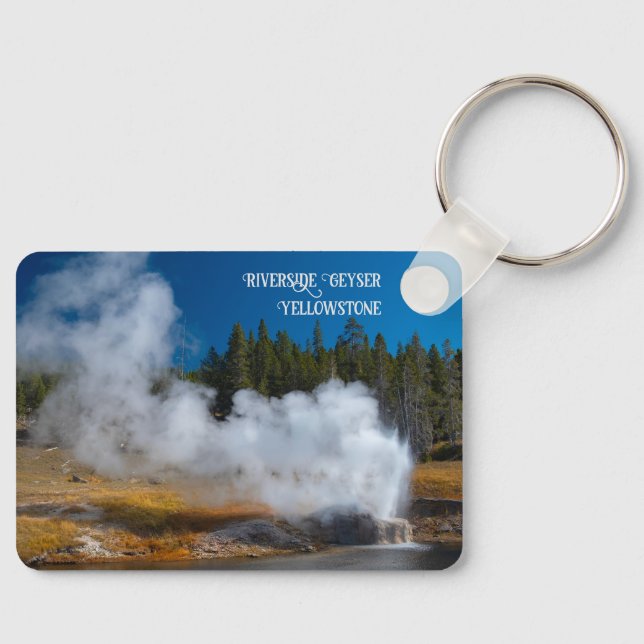 Riverside Geyser Eruption Yellowstone Keychain (Front)