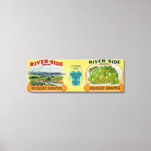 Riverside Grape LabelOntario, CA Canvas Print (Front)