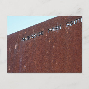 Riverside Park South Rusty Sign New York City NYC Postcard