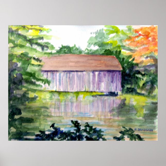 "RIVERSIDE REFLECTIONS" - ART - HARRIET DAVIDSOHN POSTER (Front)