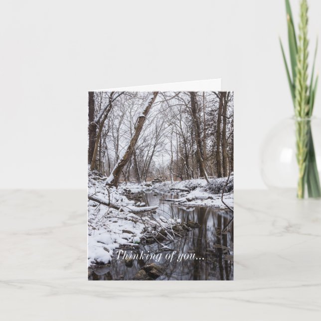 Riverside Snow Thinking Of You Card (Front)