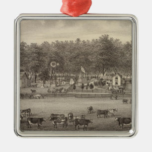 Riverside stock Farm, NE of Concordia, Kansas Metal Ornament