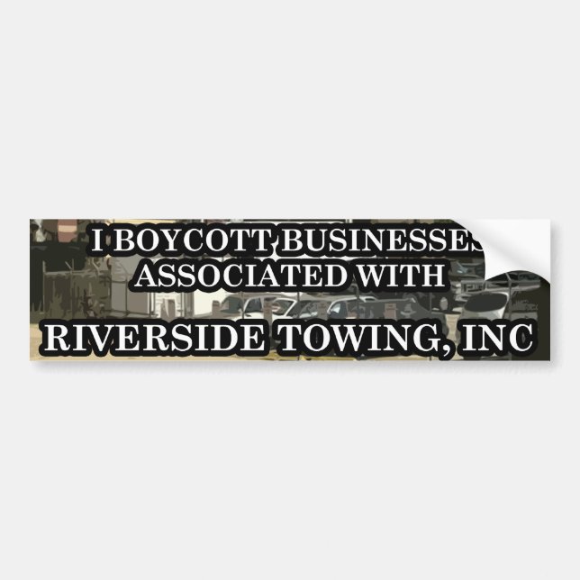 Riverside Towing "Peaceful Protest" Bumper Sticker (Front)