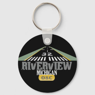 Riverview MI - Airport Runway Keychain