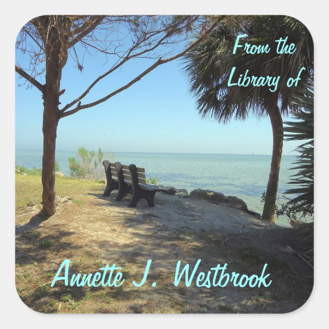 Riverview No. 1 Custom Bookplate Square Sticker (Front)