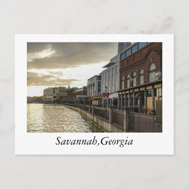 Riverwalk at Savannah Georgia Postcard (Front)