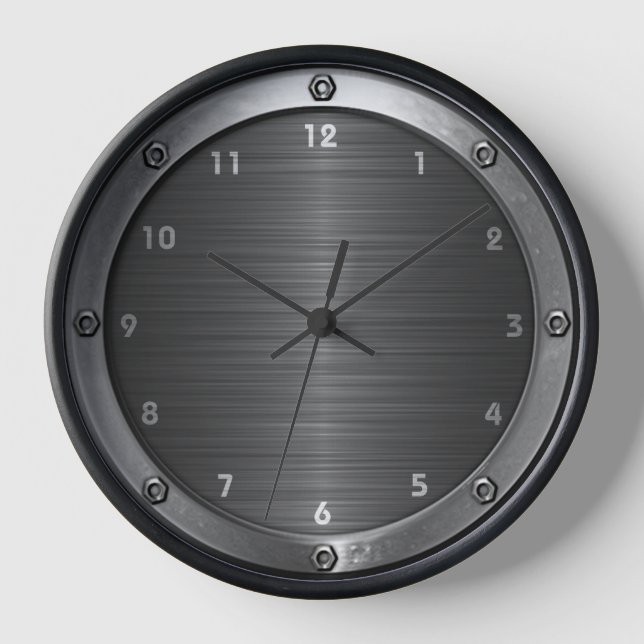 Riveted Metal Wall Clock (Front)