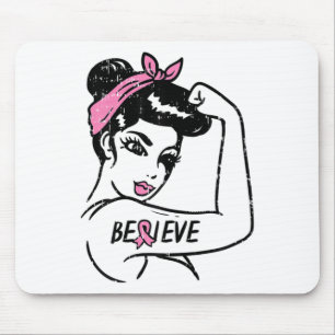 Riveter Believe Fighting Breast Cancer Awareness W Mouse Pad