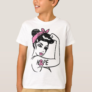 Riveter Hope Fighting Breast Cancer Awareness Wome T-Shirt
