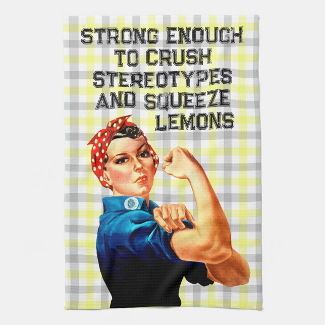 Riveter Lemon Gingham  Kitchen Towel (Vertical)