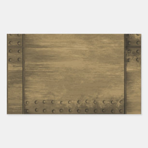 rivetted grungy gold metal plate sticker