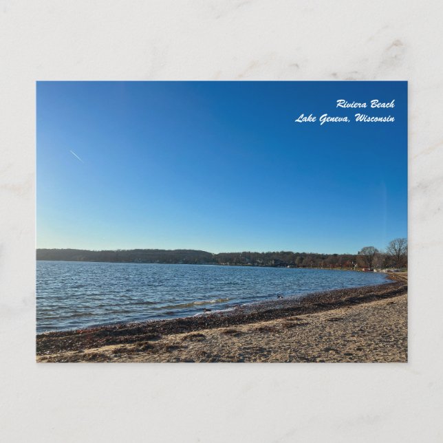 Riviera Beach dans le lac Léman Wisconsin Carte po (Devant)