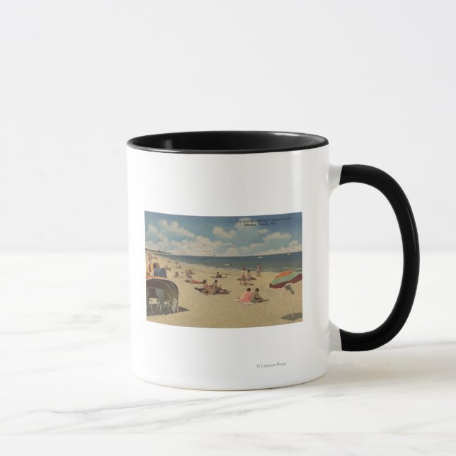 Riviera Beach, Florida - Sunbathers on Beach Mug (Right)