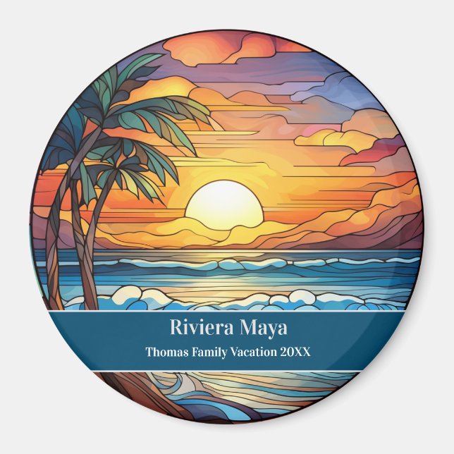 Riviera Maya Beach Vacation Magnet (Front)