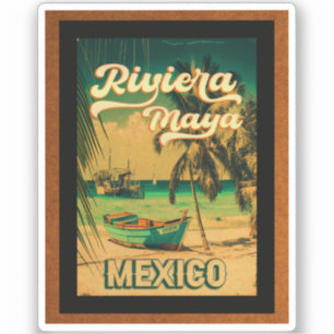 Riviera Maya Postcard Palm Tree Vintage Travel