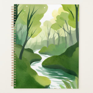 Rivière de Green   Peinture Aquarelle de Forêt