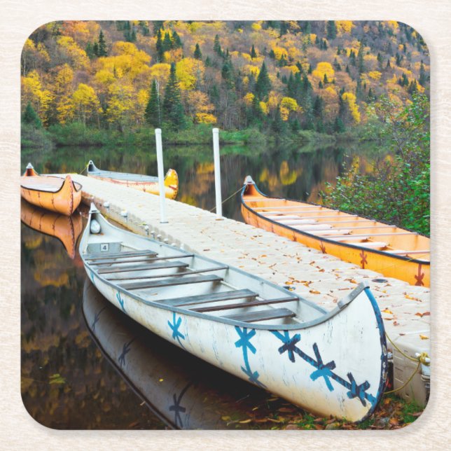 Rivière Jacques-Cartier | Rabaskas Dock Square Paper Coaster (Front)