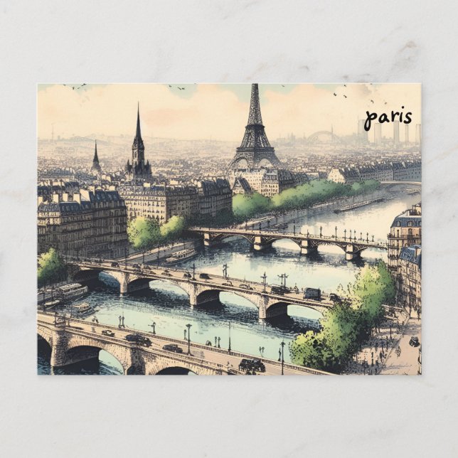 rivières achètent carte Paris envoi postal de cart (Devant)