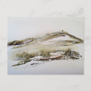 Rivington pike Horwich Watercolour Postcard
