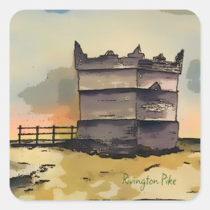 Rivington Pike Lookout Tower Square Sticker