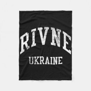 Rivne Ukraine Retro 70s College Sports Style Fleece Blanket