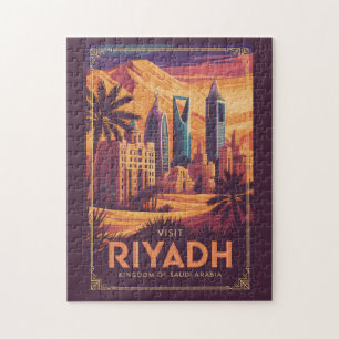 Riyadh Saudi Arabia Desert Illustration Travel Art Jigsaw Puzzle