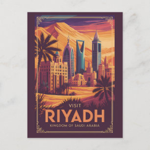 Riyadh Saudi Arabia Desert Illustration Travel Art Postcard