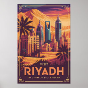 Riyadh Saudi Arabia Desert Illustration Travel Art Poster