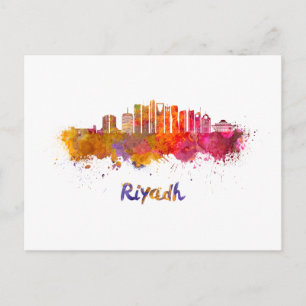Riyadh V2 skyline in watercolor Postcard