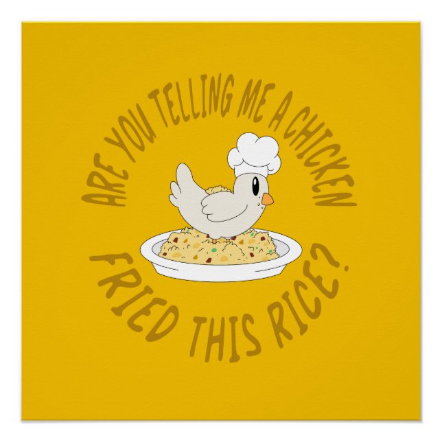 Riz au poulet frit Poster brillant (Devant)