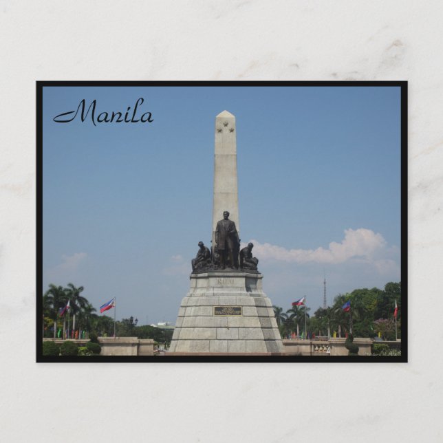 rizal monument manila postcard (Front)