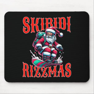 Rizz Christmas Funny Snowboard Santa Xmas Skibidi Mouse Pad