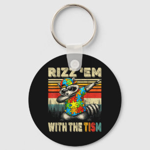 Rizz Em with The Tism Autism Awareness Day Racoon Keychain