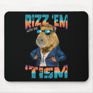 Rizz Em With The Tism Meme Autism Capybara Mouse Pad