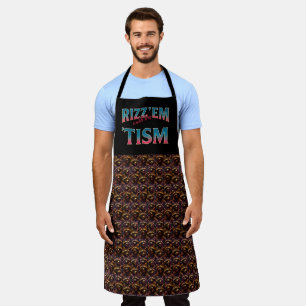 Rizz Em With The Tism Meme Autism Funny Racoon Apron
