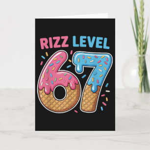 Rizz Level 67 Alpha Slang Gen 67th Number Ice Crea Card