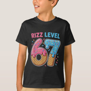 Rizz Level 67 Alpha Slang Gen 67th Number Ice Crea T-Shirt