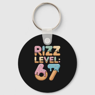 Rizz Level 67 Meme Shirt Ice Cream Drip Meme Six S Keychain