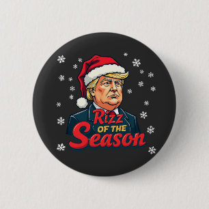 Rizz of The Season Funny Trump Christmas Santa 2 Inch Round Button