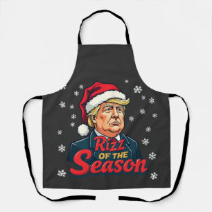 Rizz of The Season Funny Trump Christmas Santa Apron