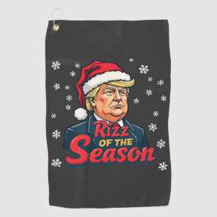 Rizz of The Season Funny Trump Christmas Santa  Golf Towel