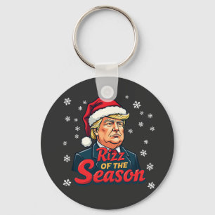 Rizz of The Season Funny Trump Christmas Santa Keychain