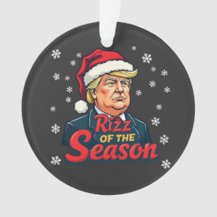 Rizz of The Season Funny Trump Christmas Santa  Ornament