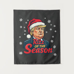 Rizz of The Season Funny Trump Christmas Santa Tapestry
